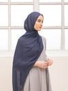 Omnia shawl in Blue Denim