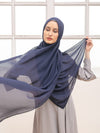Omnia shawl in Blue Denim